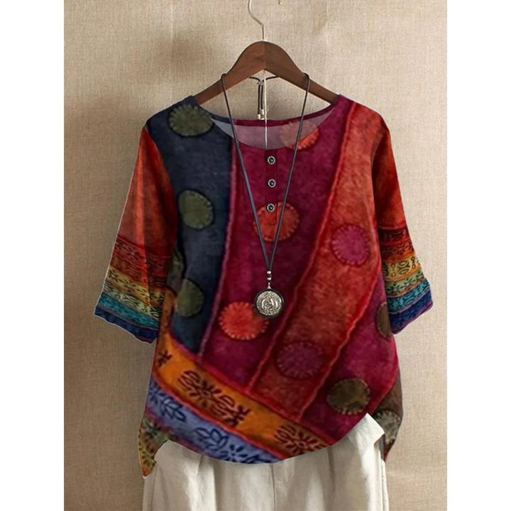 Lily™ - Comfortable Colourful Half-Sleeve Top
