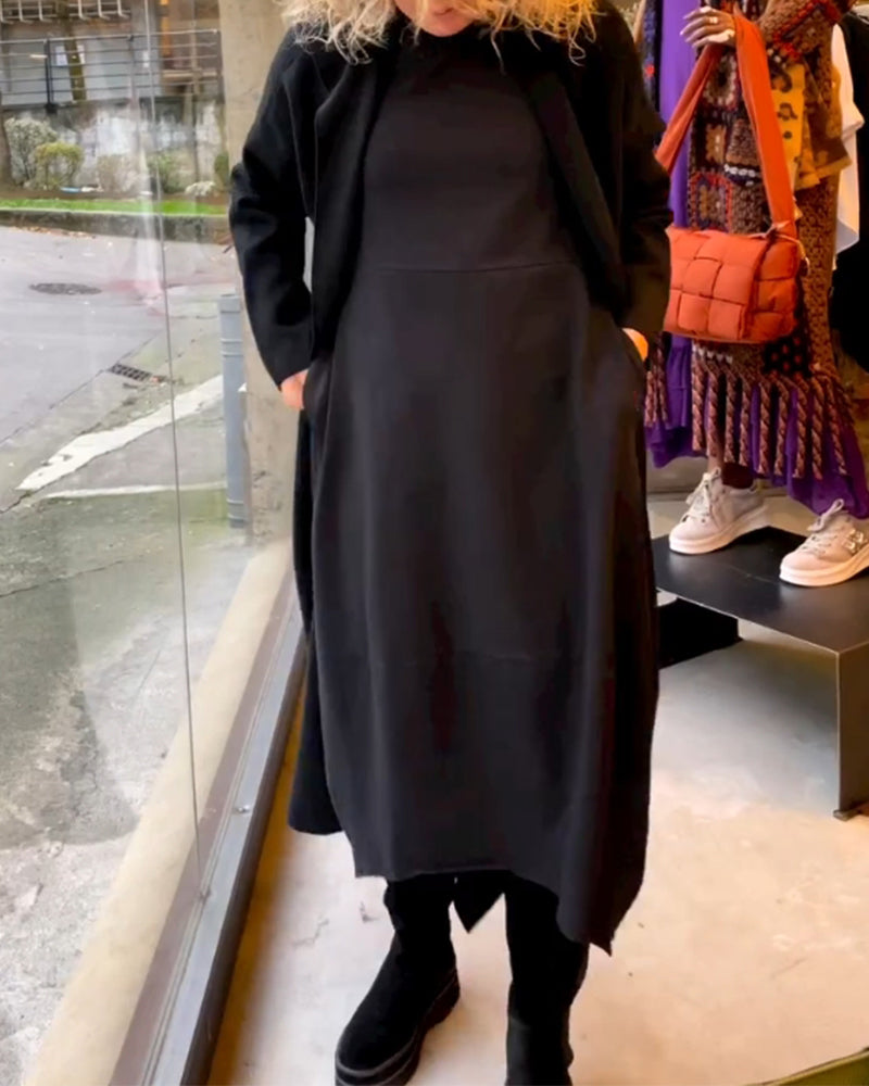 Clara™ Midi Autumn Dress with Pockets
