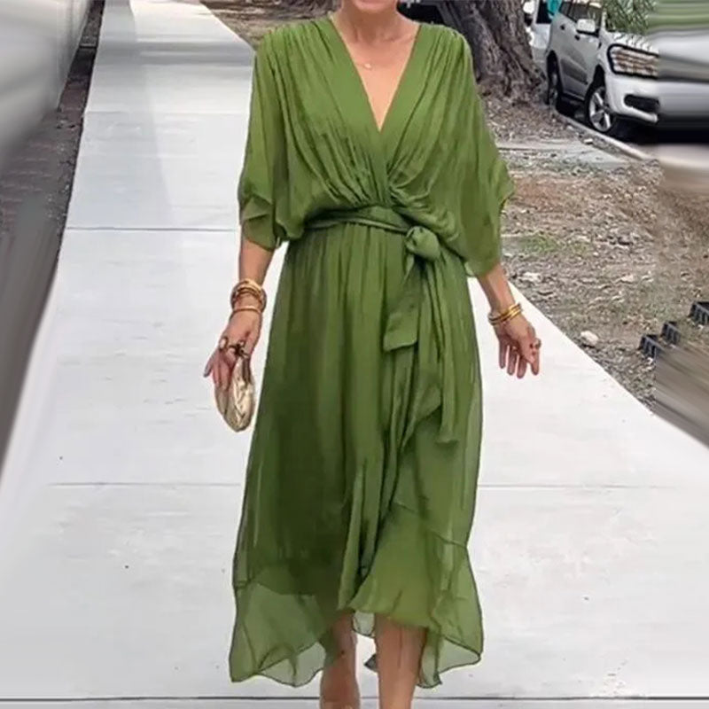 Glenda – Elegant V-Neck Dress